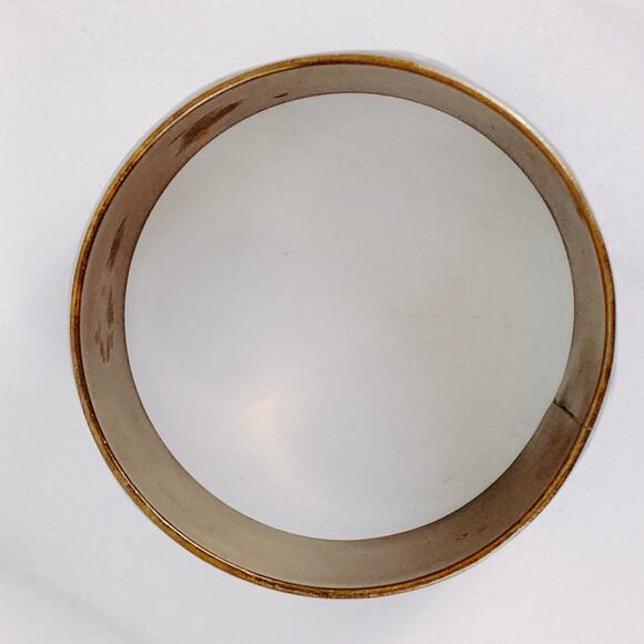 Vintage Brass Bangle Shell Inlay Black Resin Geometric Cuff 1960s 1970s - Picture 14 of 16